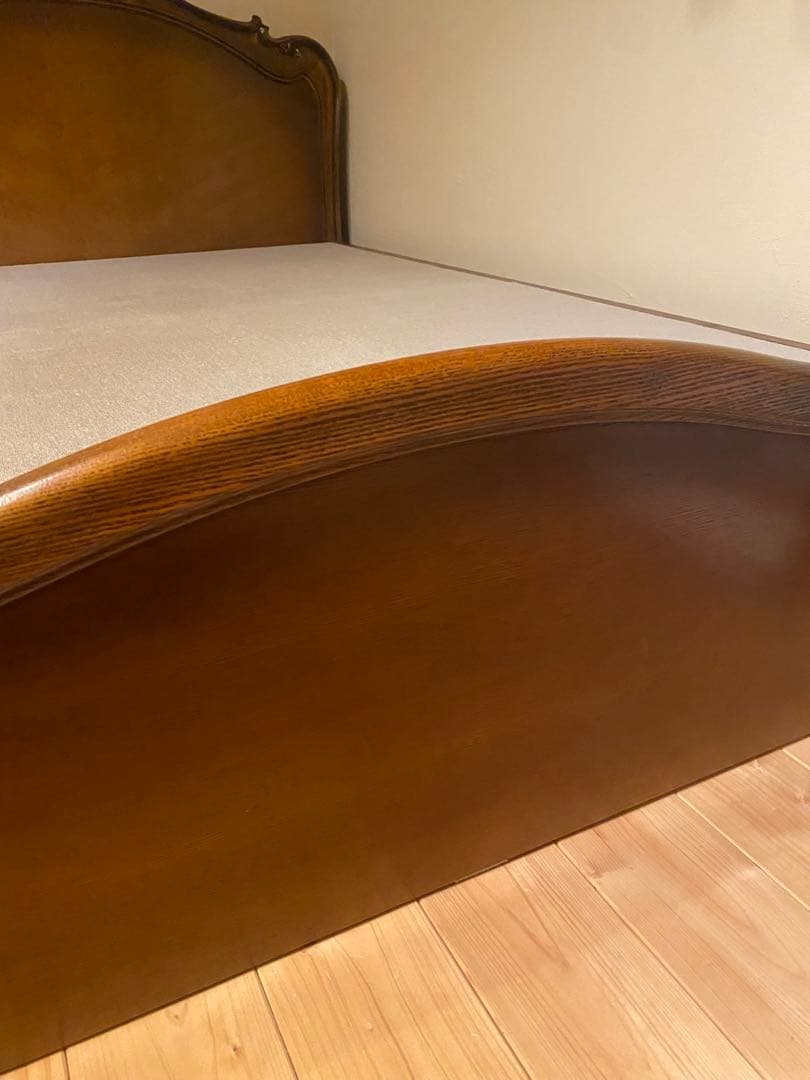 -antique-セミダブルベッドフレーム 木製 ヴィンテージ フレンチ レトロ