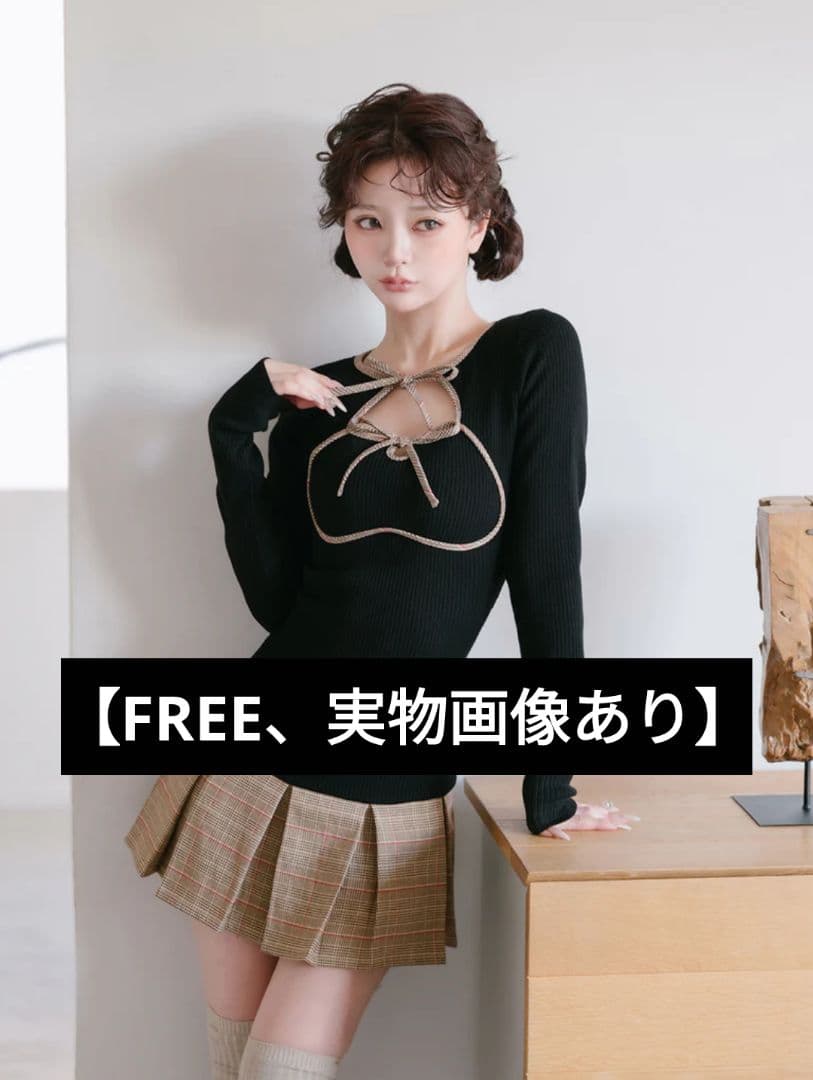 ダーリッチ Darich ポイントチェックニットミニワンピース