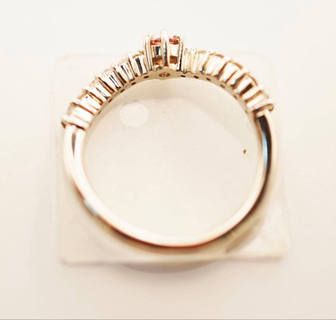 サザエの入れ歯　天然ピンクダイヤ0.103ct.無色ダイヤ0.19ct