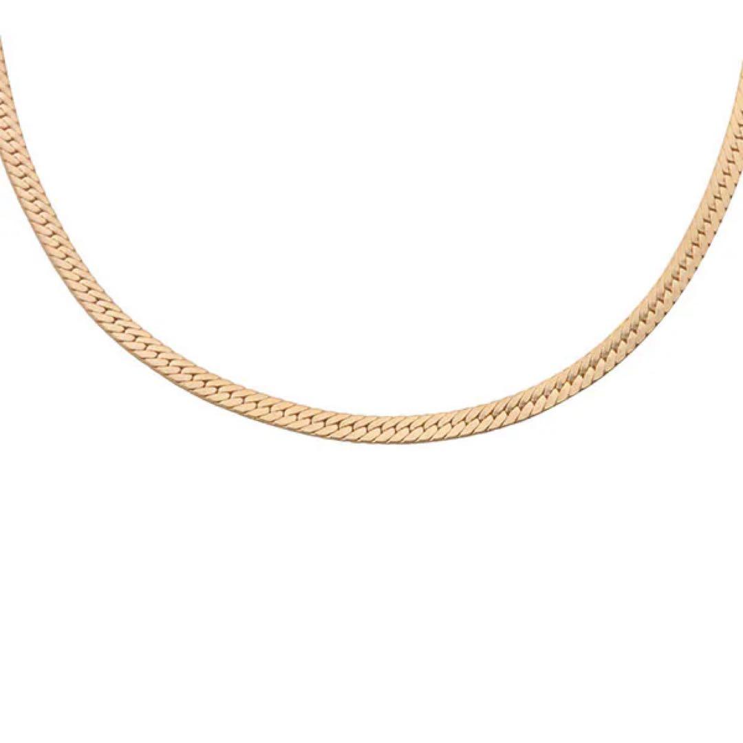 スネーク フラット シルバー925製 K24（24金）ゴールドプレートチェーン