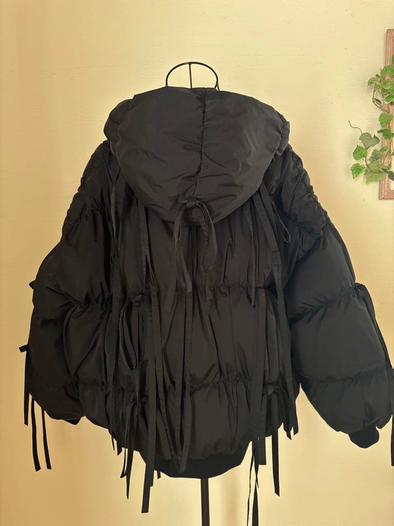 【48】ENFÖLD ダウンジャケット　ブラック　36 リボンダウンジャケット