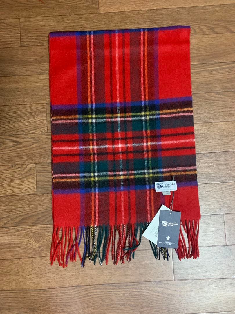 h*n様 中判ジョンストンズ カシミヤ 100%マフラー ストール ロイヤルスチ