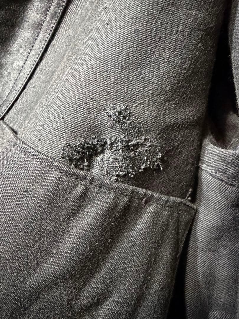 50s〜60s フレンチ ブラックモールスキンワークジャケット　刺繍タグ