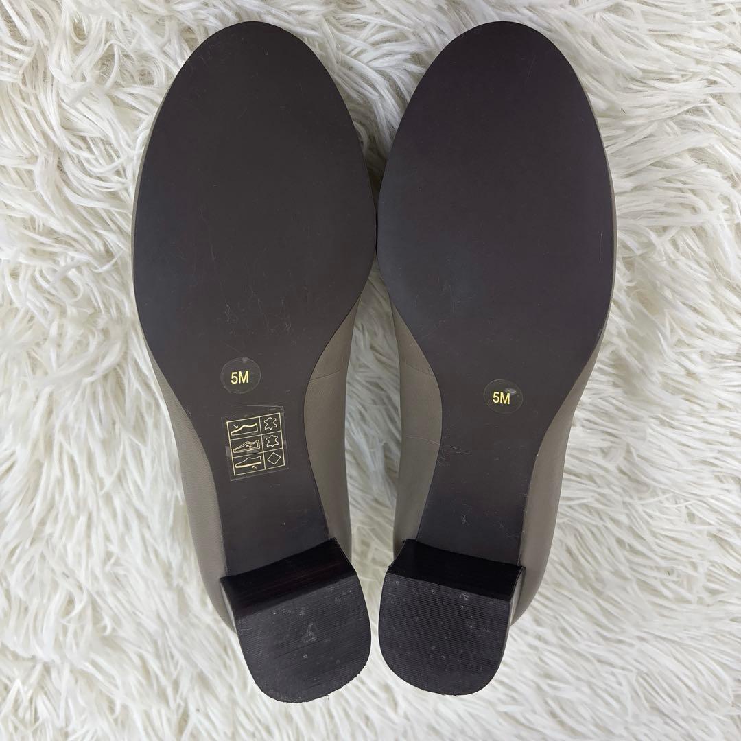 極美品✨ トリーバーチ ヒールパンプス　レザー シルバー ベージュ 22.5