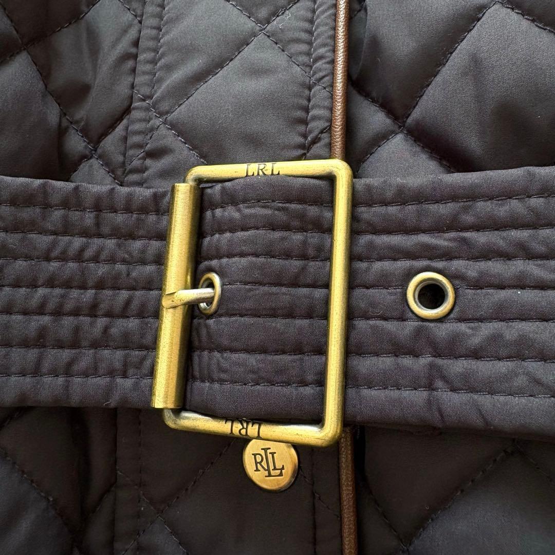 美品 RALPH LAUREN キルティングコート ベルト付き ネイビー S