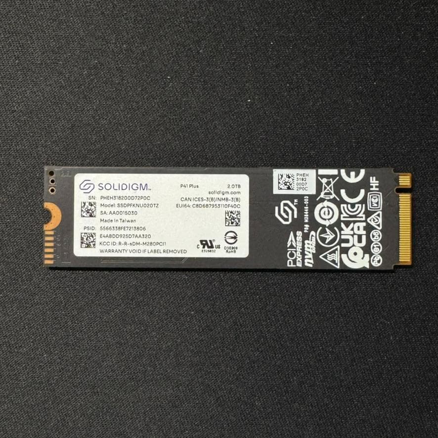 内蔵型SSD SOLIDIGM M.2 NVMe SSD 2TB P41 Plus