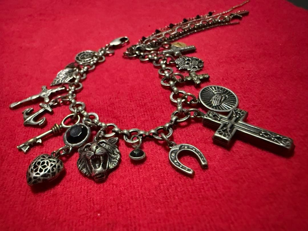 希少！hyde着gunda タロットブレスレット　クロス　シルバー