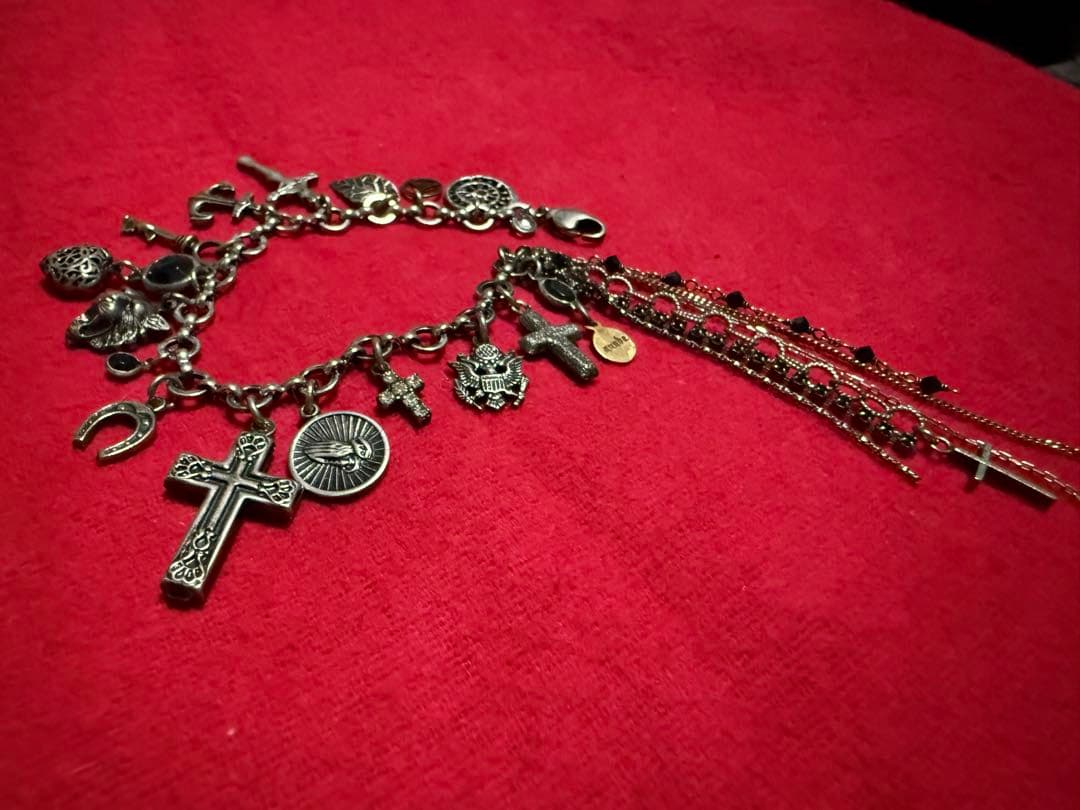 希少！hyde着gunda タロットブレスレット　クロス　シルバー