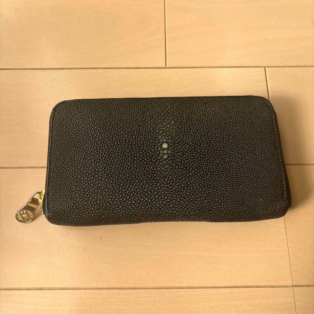 【Muta/美品】エイ革 長財布 黒