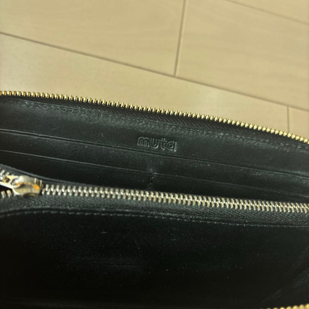 【Muta/美品】エイ革 長財布 黒
