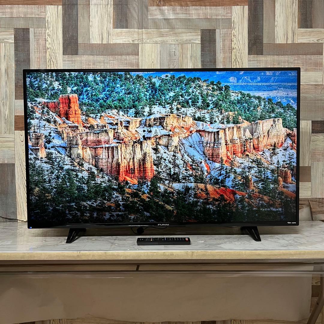 全国送料込❣️フナイ 50型 4K液晶テレビ 外付けHDD裏番組録画対応