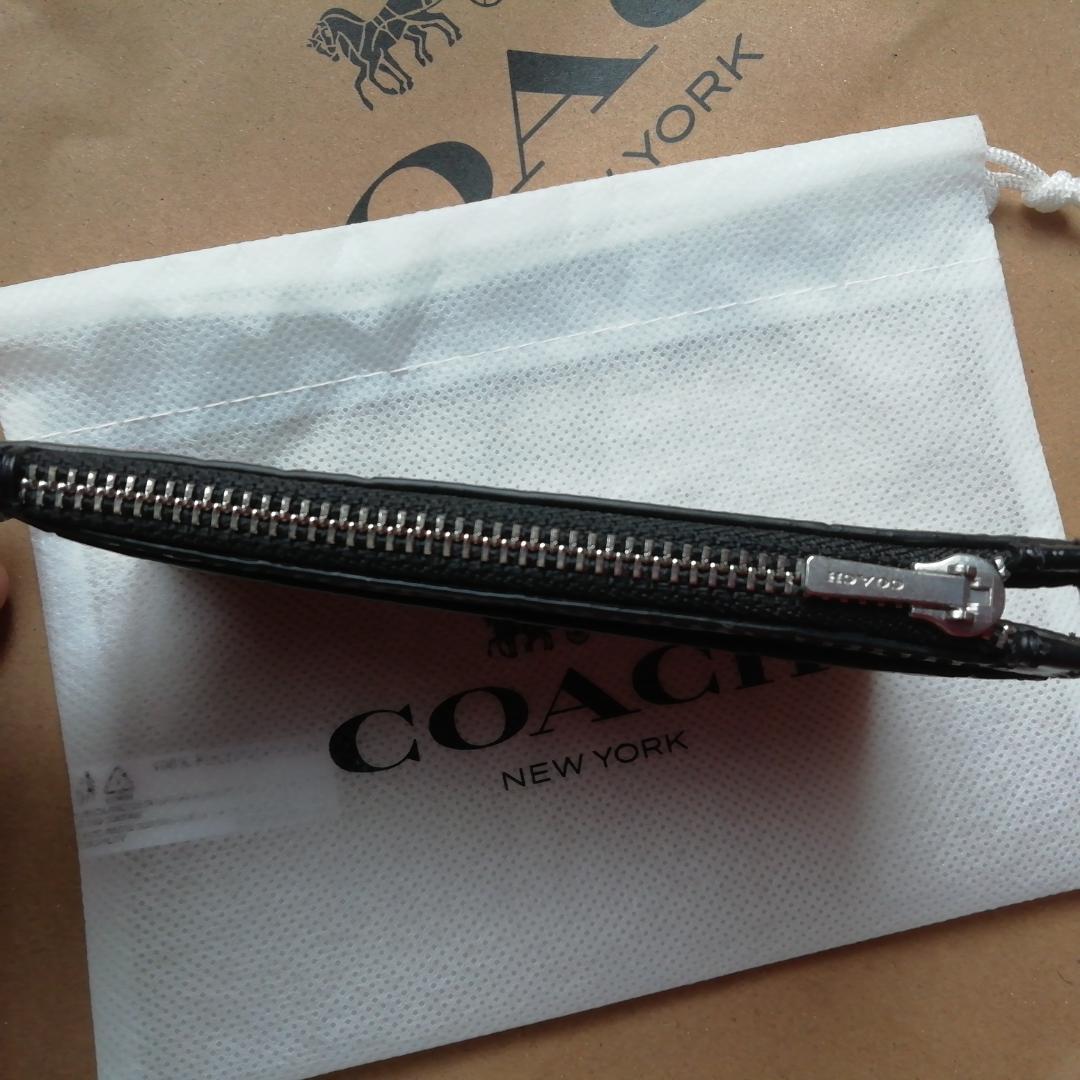 正規店購入★コーチ★クロコエンボスドレザー黒★小銭入れカードケース★新品