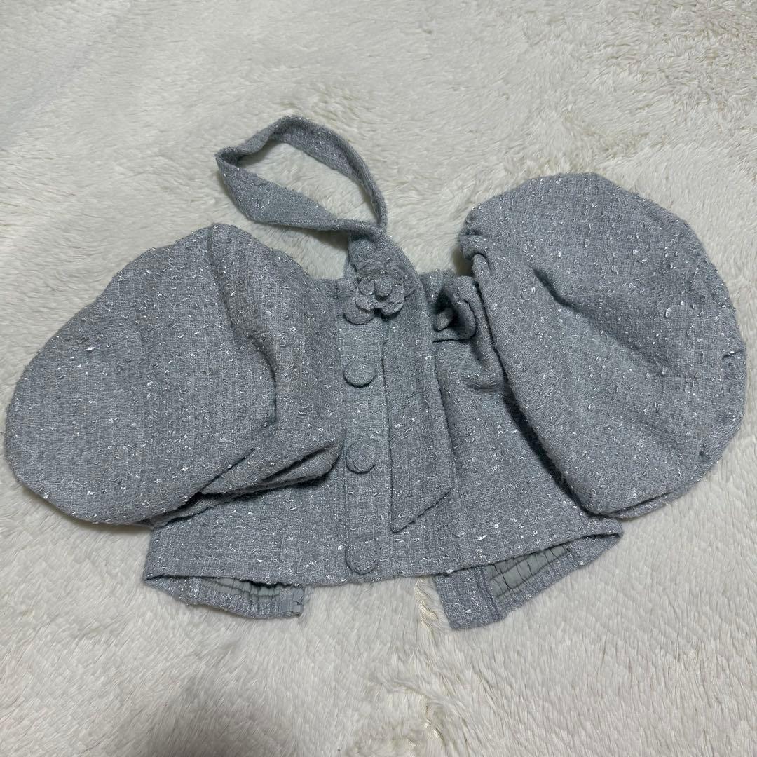 ダーリッチ Darich ホルターネックオフショルツイードトップス　サックス