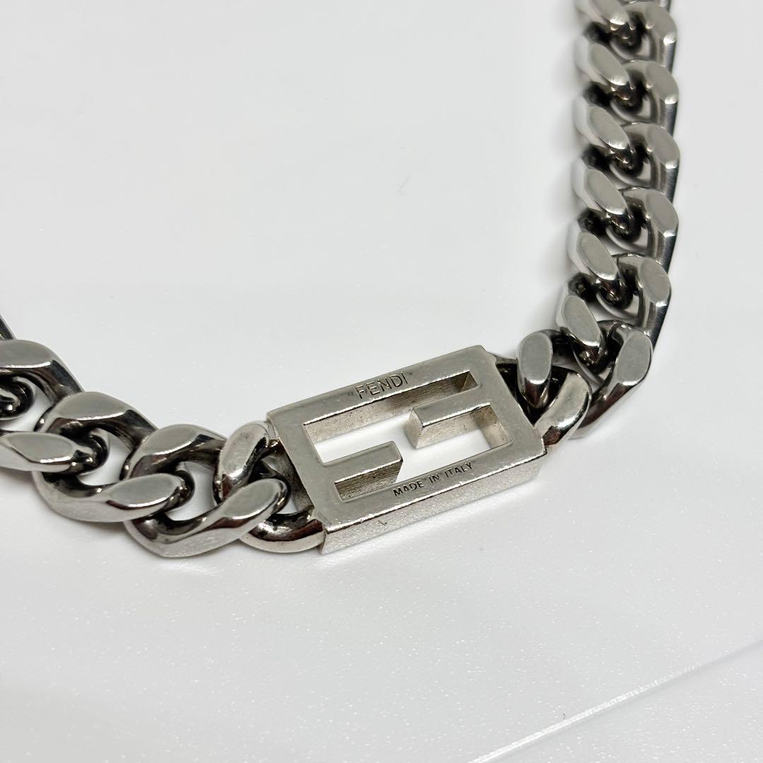 A273 FENDI フェンディ　バゲット　チェーン　ネックレス　シルバー