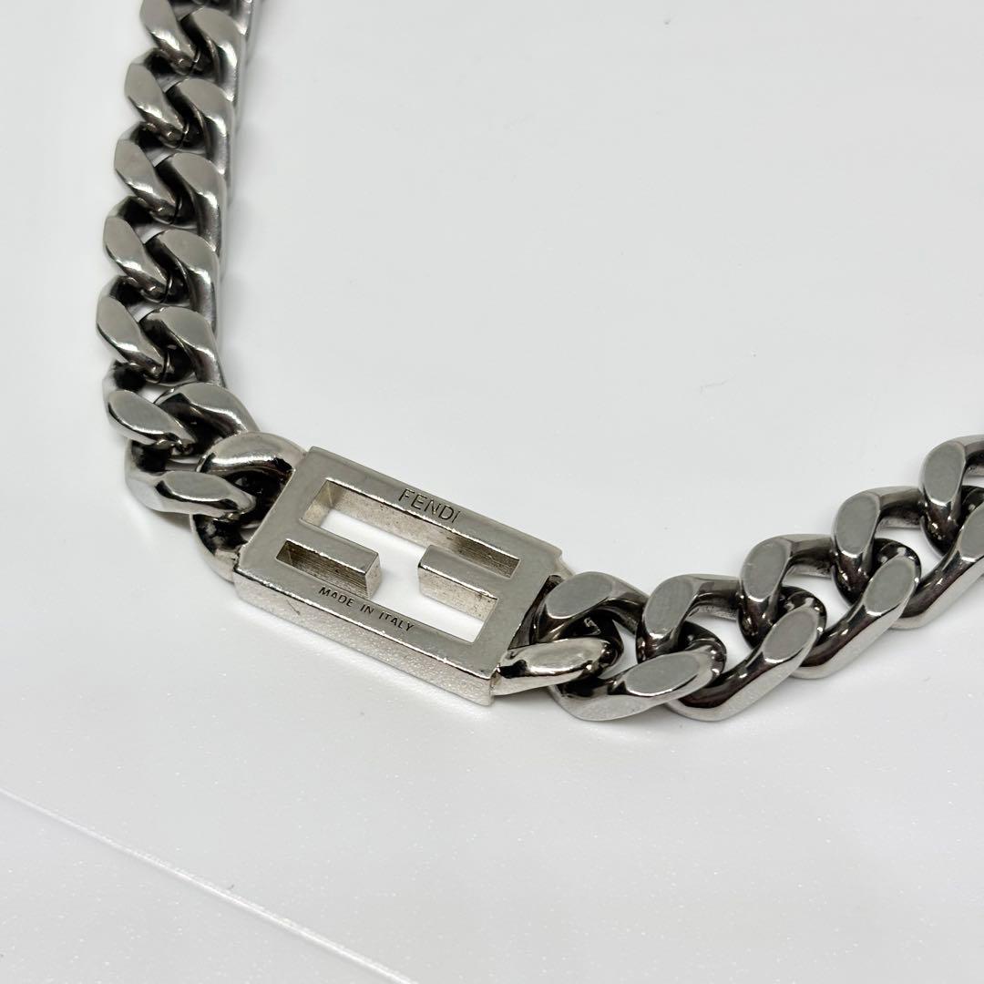A273 FENDI フェンディ　バゲット　チェーン　ネックレス　シルバー