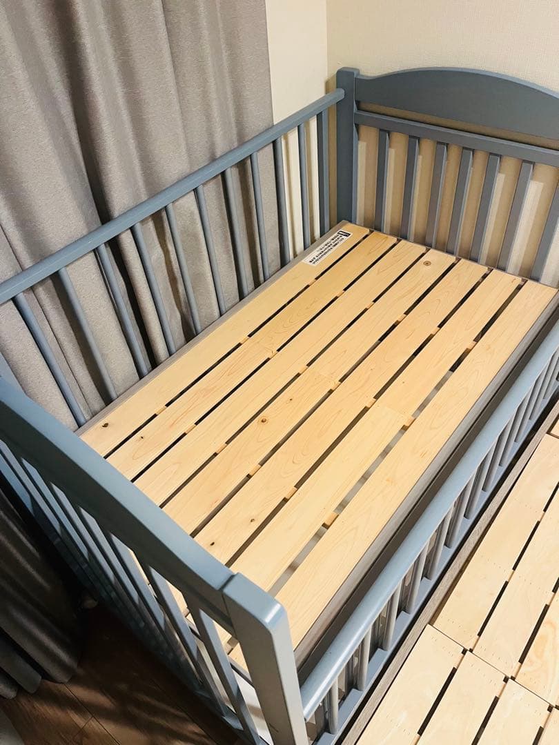 【廃盤品】LOWYA ベビーベッド ブルー