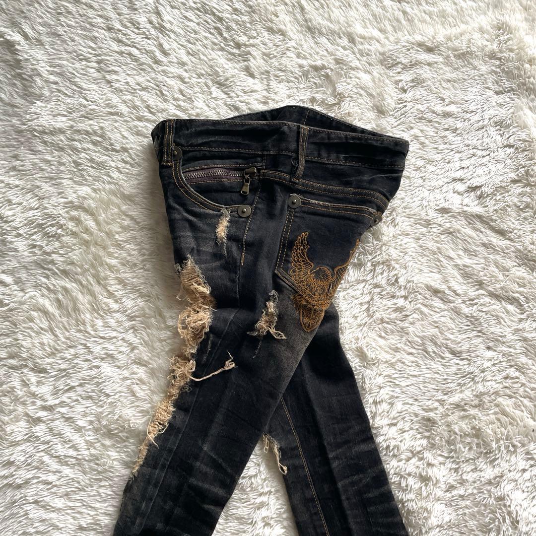 archive Y2K 平成 d.i.a. 金刺繍 ワシ フレアデニム