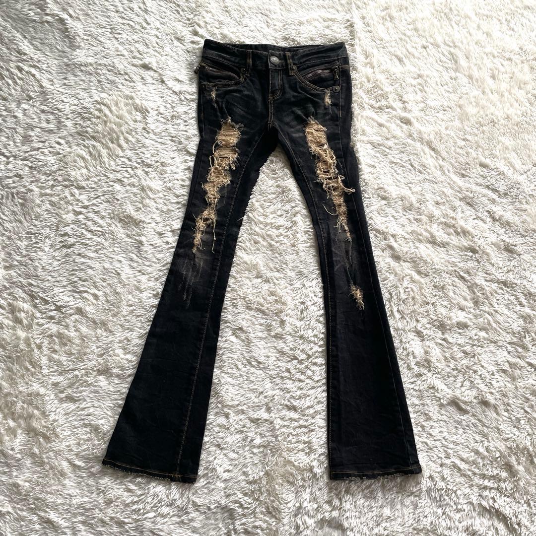 archive Y2K 平成 d.i.a. 金刺繍 ワシ フレアデニム