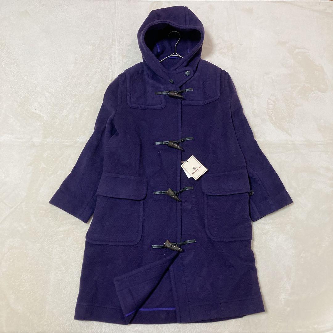 【新品】タグ付き OLD ENGLAND ダッフルコート ヘリンボーン 36 紫
