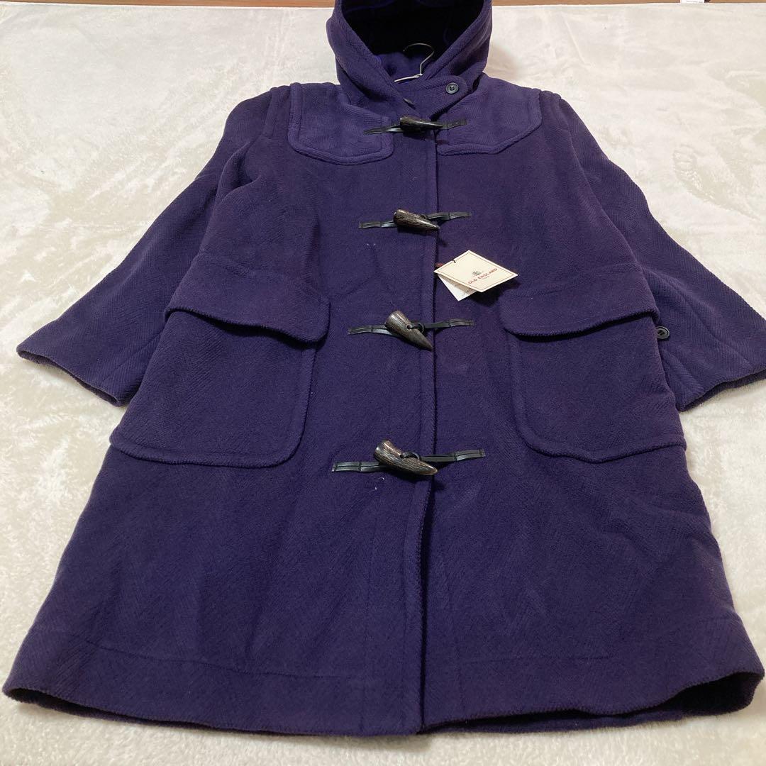 【新品】タグ付き OLD ENGLAND ダッフルコート ヘリンボーン 36 紫