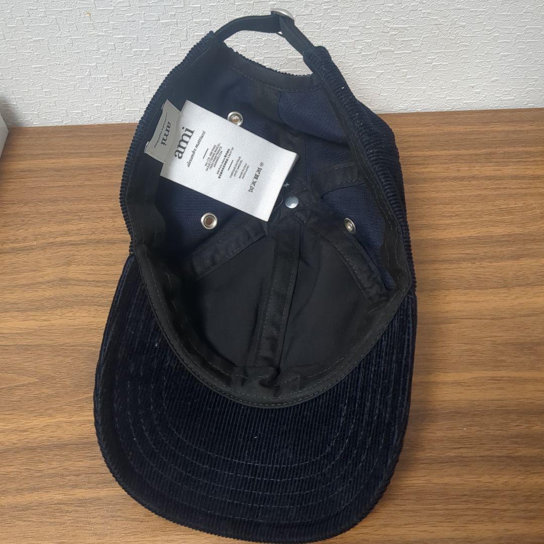 amiparis コーデュロイキャップ ユニセックス 巾着付き　ネイビー