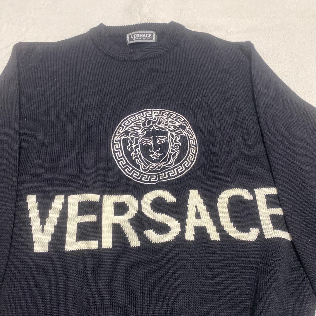 7746 VERSACEヴェルサーチ黒ニットベルサーチ ヴェルサーチ