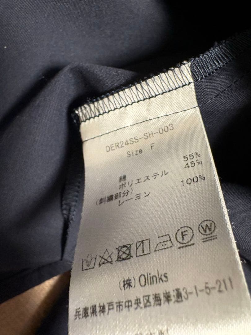 deres blooming embroidery blouse ネイビー　刺繍