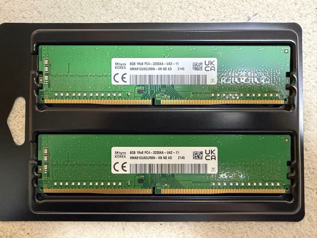 DDR4-3200(PC4-25600) 8GB×2(16GB)
