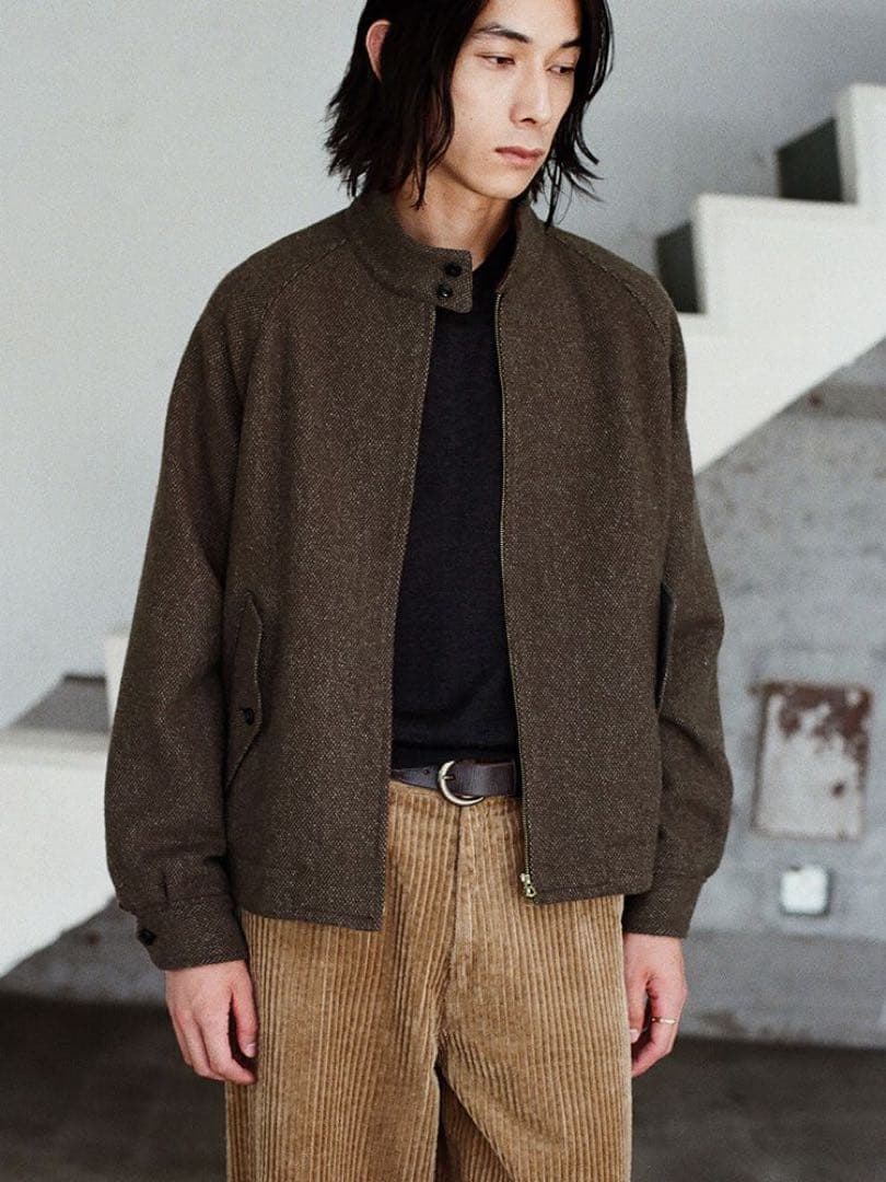 【LIDNM】Alpaca Tweed Harrington Jacket