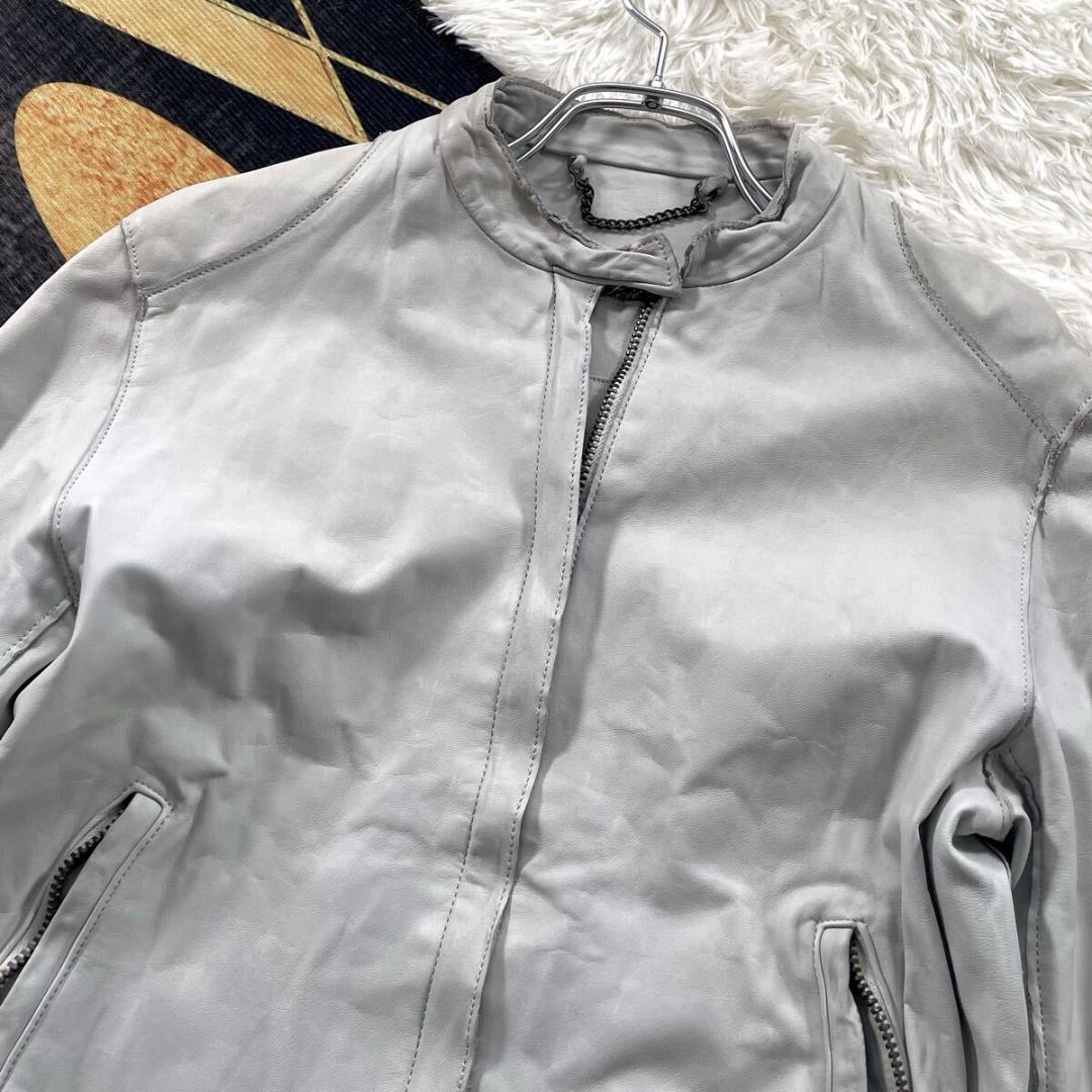 【美品】Sisii/シシ ショート シングル レザージャケット 本革 S 牛革