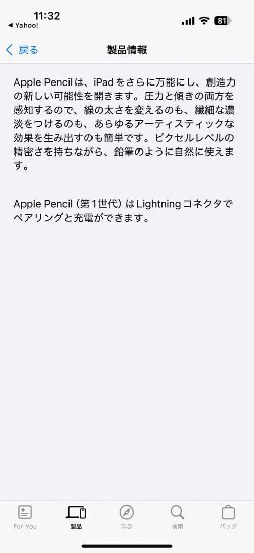 Apple Pencil (第1世代) ホワイト 専用ケース付き