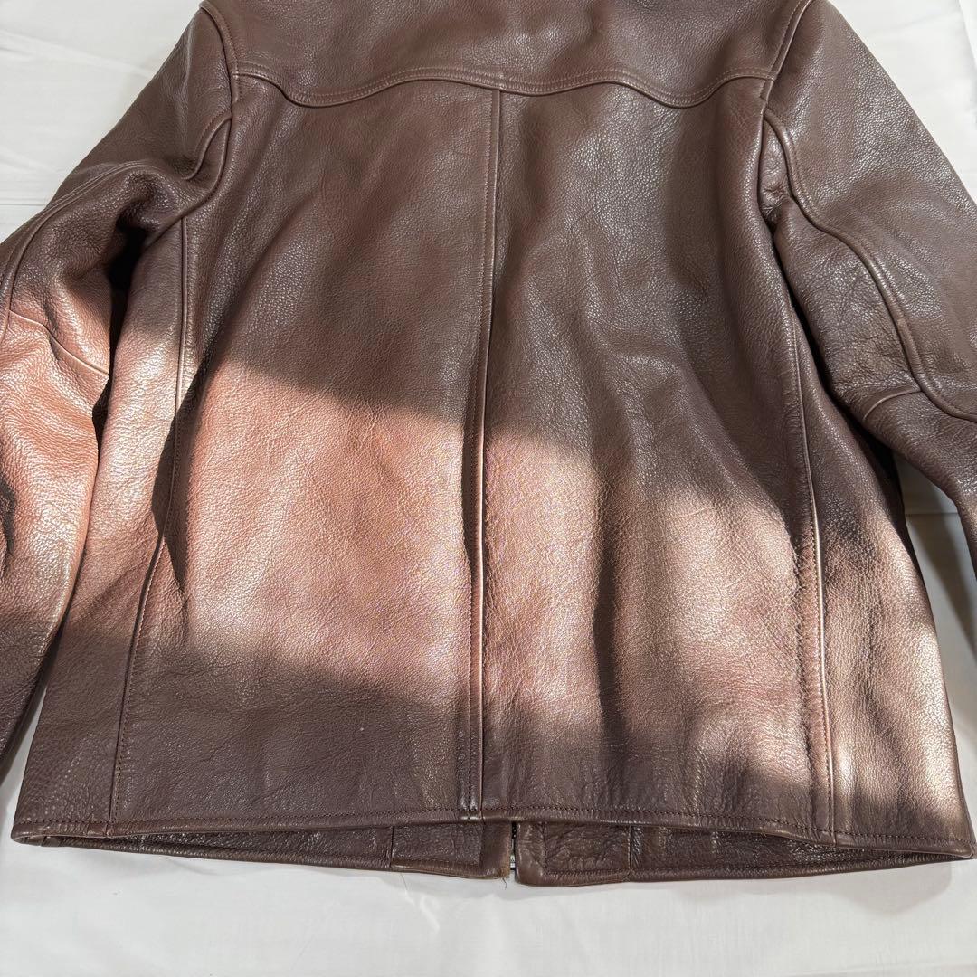 COACH ブラウン シングルライダースジャケット M F86594