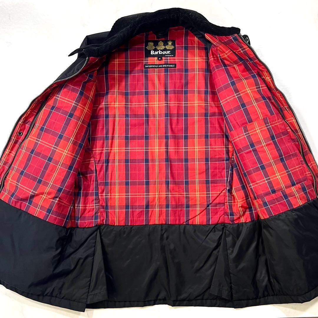 Barbour ジャケット チェックBAYHAM 黒 ダブルジップ