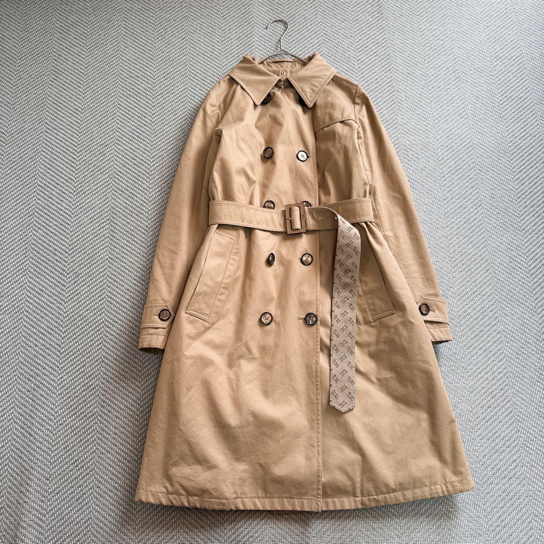 極美品 HERNO ヘルノ ダウンコンビトレンチコート ベルト ベージュ系 ML