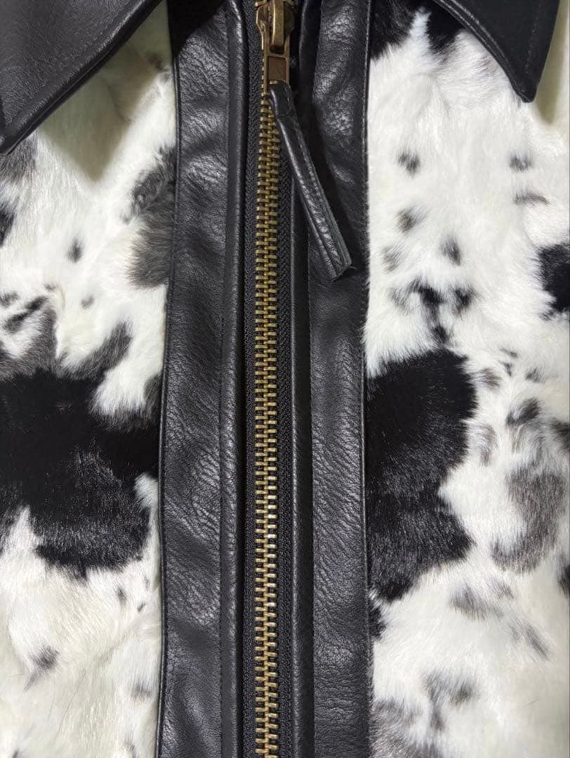 【美品】CAMPHORWOOD フェイクハラコレザージャケットM