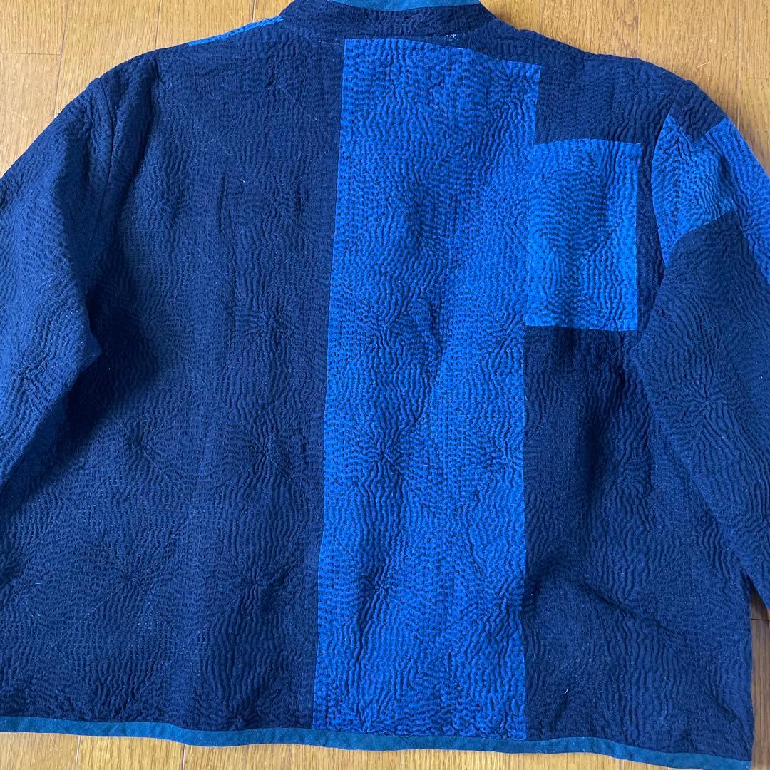 古布藍染刺し子バンドカラージャケット