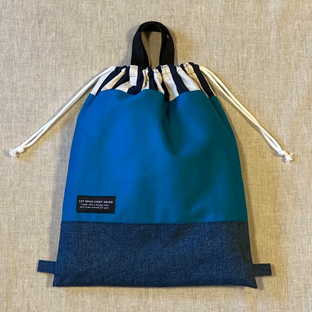 入園入学７点セット　シンプル　無地　ブルー　ネームタグ付き　男の子　匿名配送