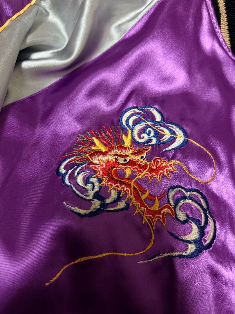 美品 ２面用 テーラー東洋 虎 日本限定 スカジャン サテン vintage