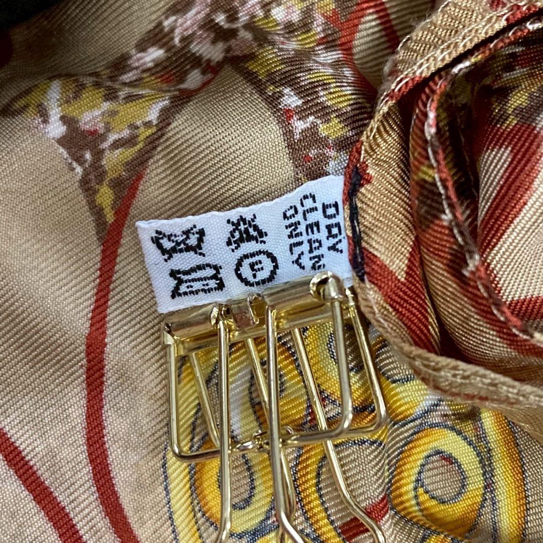 ［良品］CELINE 総柄ブラウス シルク マルチカラー ヴィンテージ