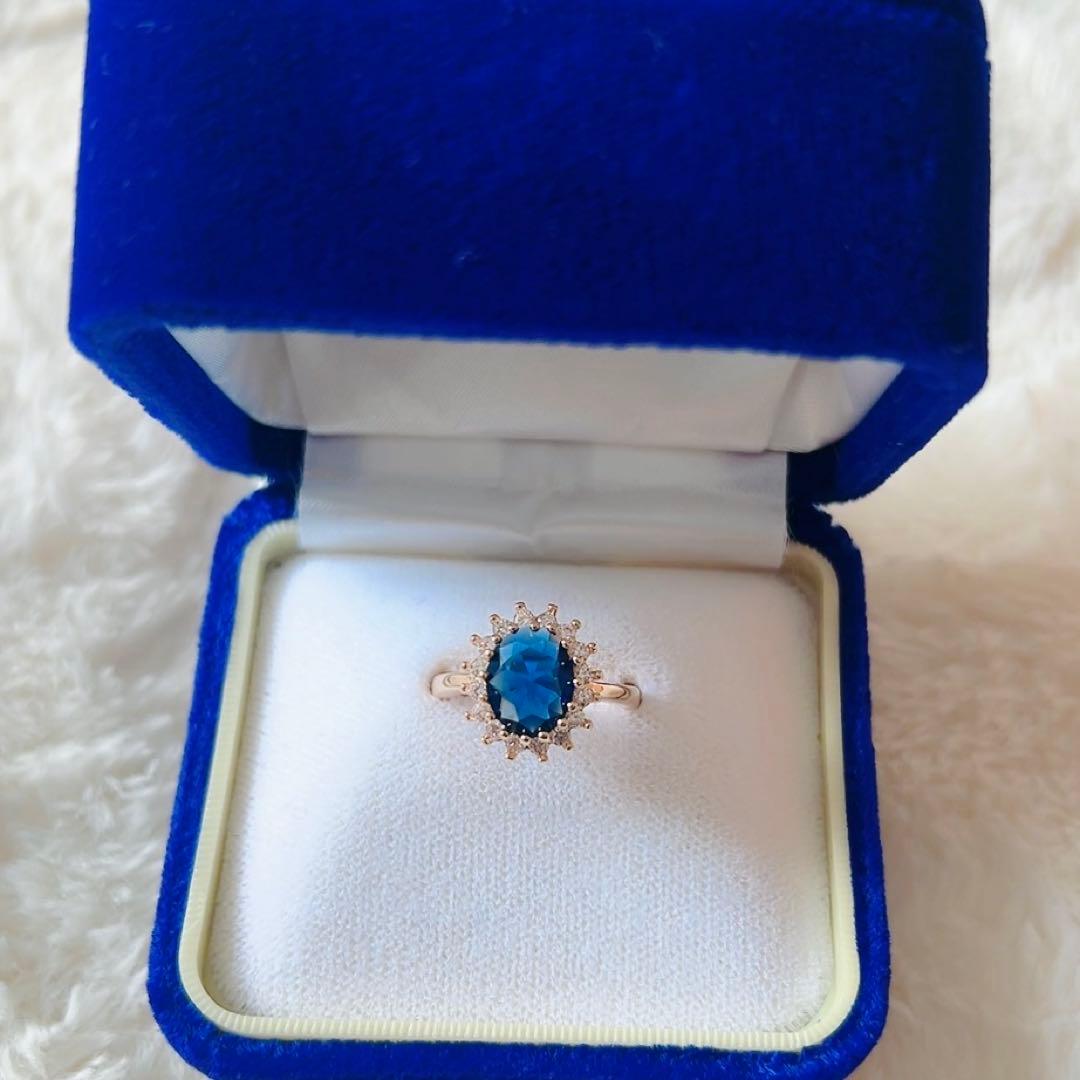 天然ブルーサファイアのシルバーリング10号