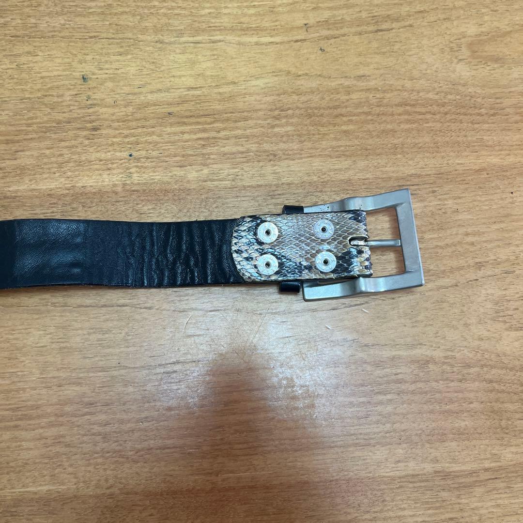 スネークスキン風スタッズベルト 100cm