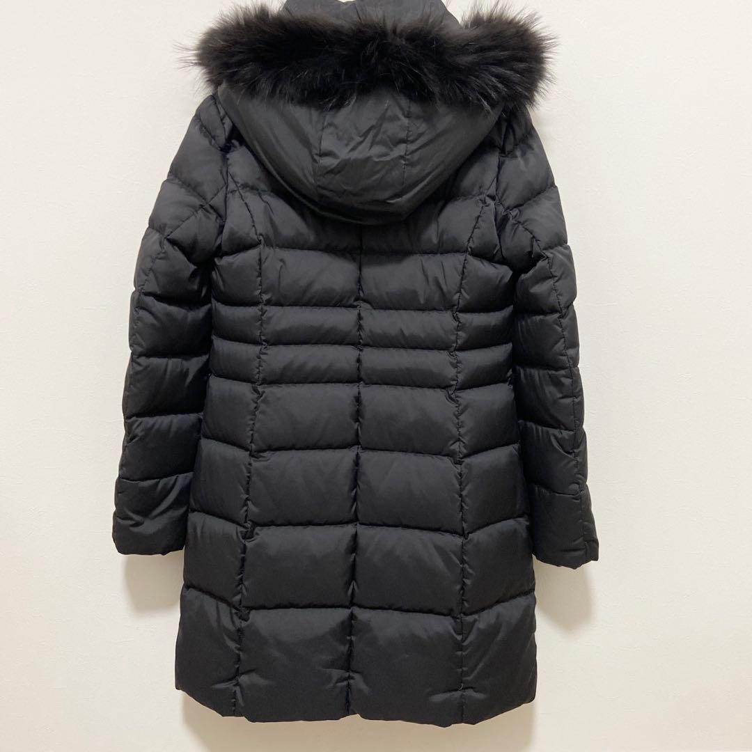 INDIVI ブラック ロングダウンジャケット 38