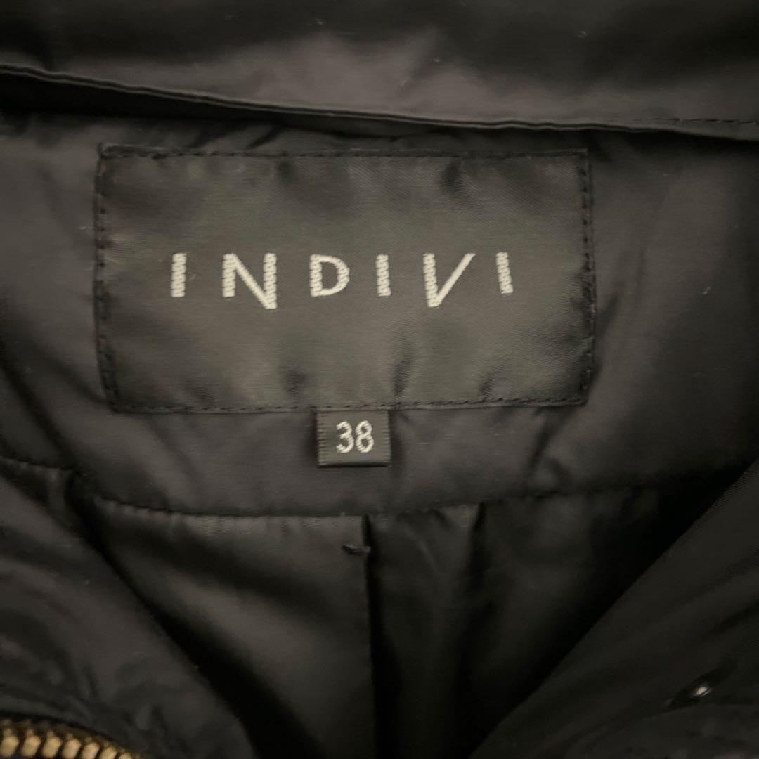 INDIVI ブラック ロングダウンジャケット 38
