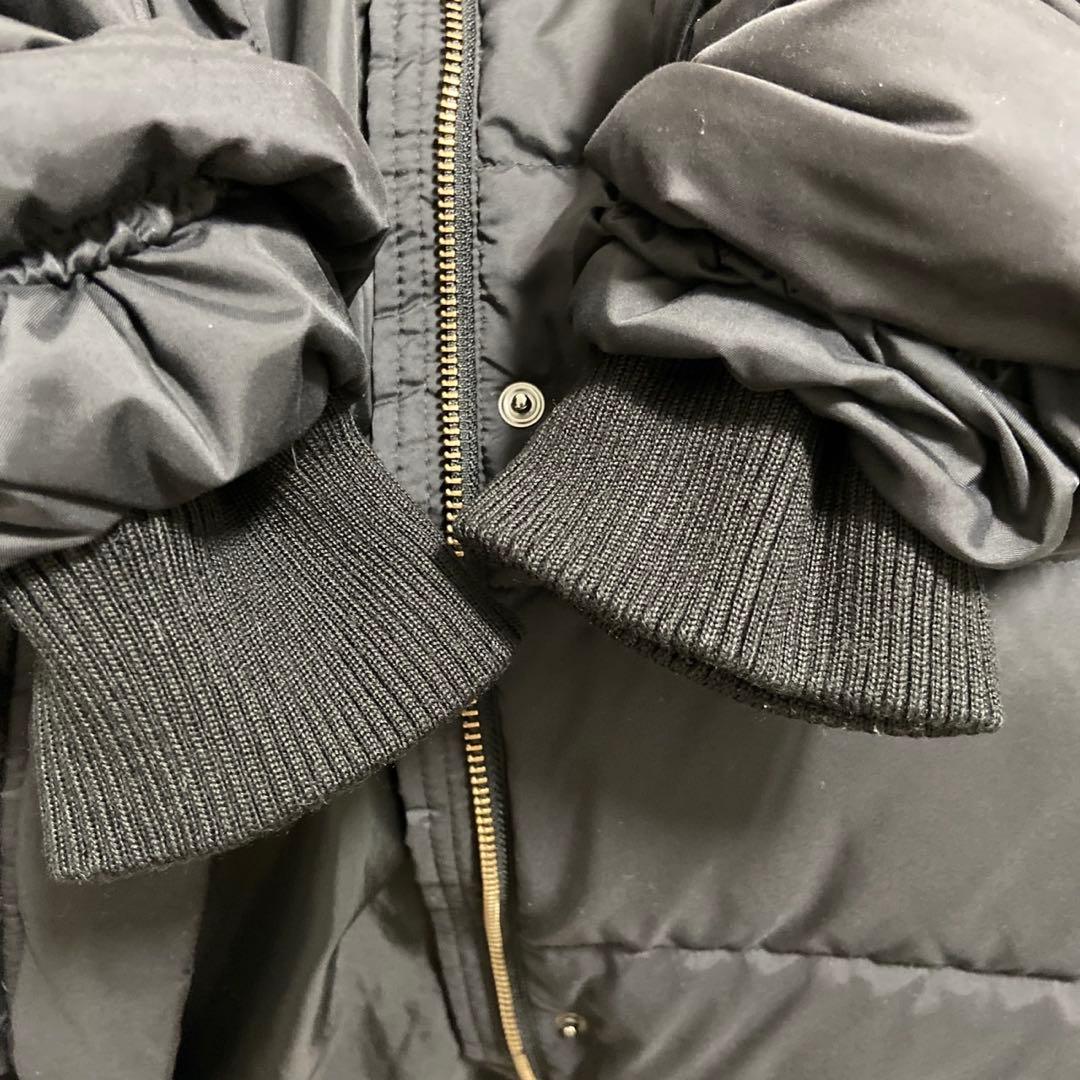 INDIVI ブラック ロングダウンジャケット 38