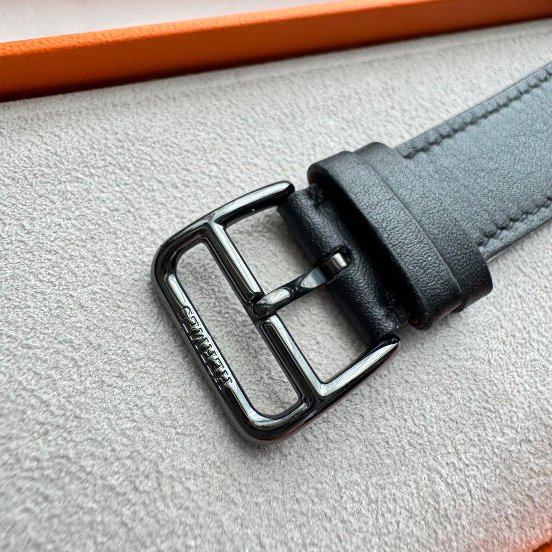 2574 美品　Apple Watch エルメス　ブラック　レザーバンド