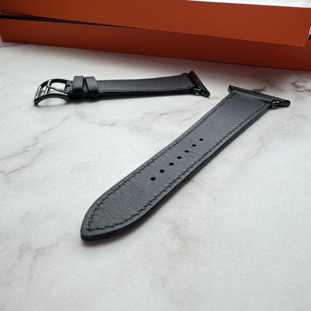2574 美品　Apple Watch エルメス　ブラック　レザーバンド