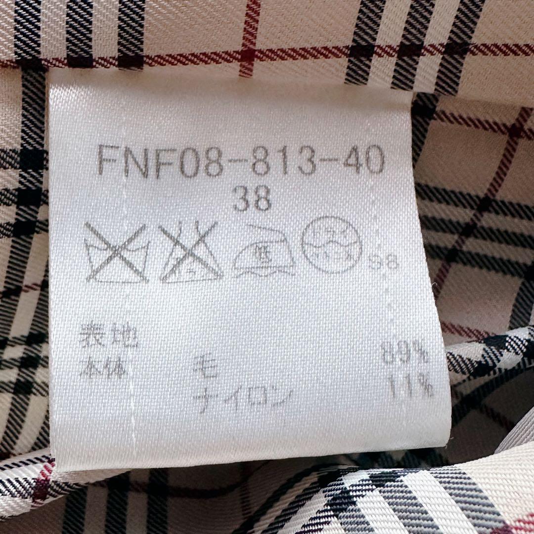 バーバリーブルーレーベル ダッフルコート ショールカラー ノバチェック ファー