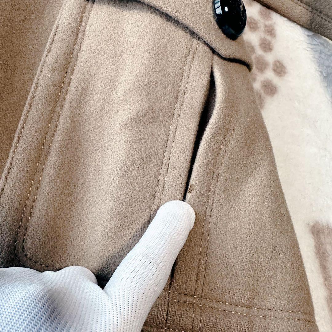 バーバリーブルーレーベル ダッフルコート ショールカラー ノバチェック ファー