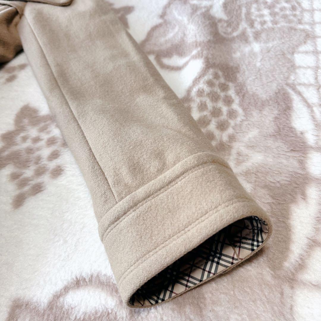 バーバリーブルーレーベル ダッフルコート ショールカラー ノバチェック ファー