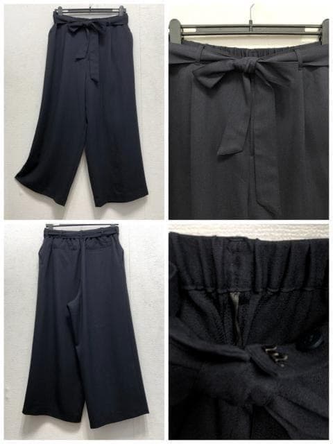 新品☆LL♪紺系♪ワイドパンツスーツ3点セット♪お仕事・フォーマルにも◯D365